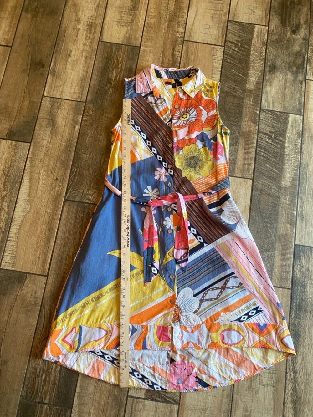 Charlie B Multicolor Floral & Geometric Sleeveless Midi Dress - Picture 10 of 13
